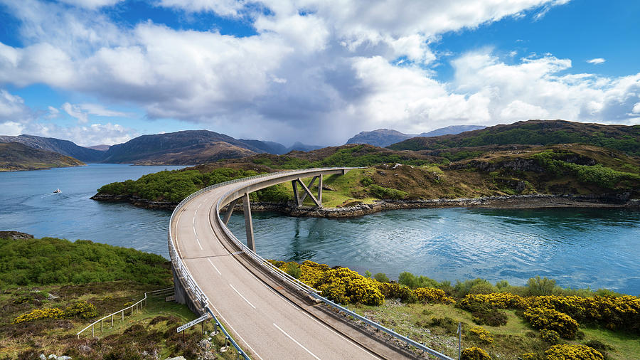 Kylesku Bridge on the North Coast 500 scenic driving route in ...