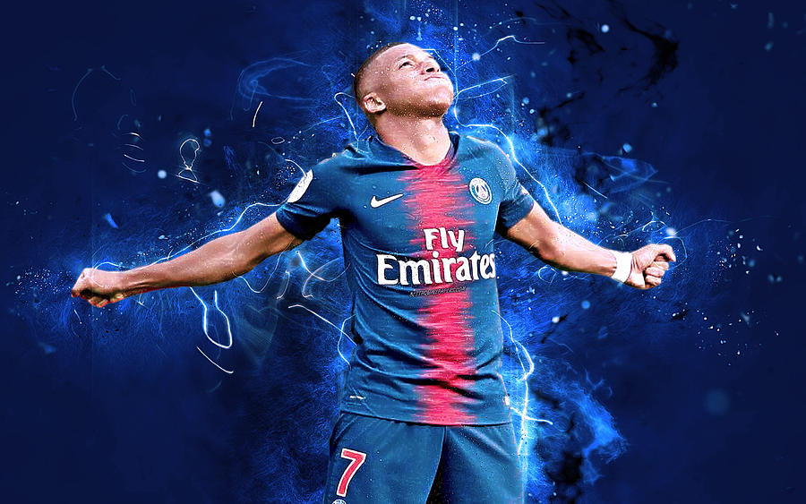 Kylian Mbappe goal french footballer PSG FC Ligue 1 Paris Saint-Germain ...