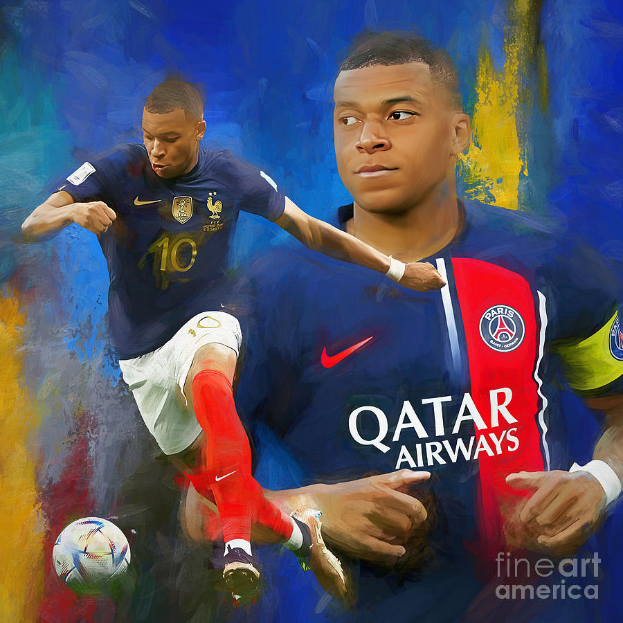 Kylian Mbappe Painting by Gull G