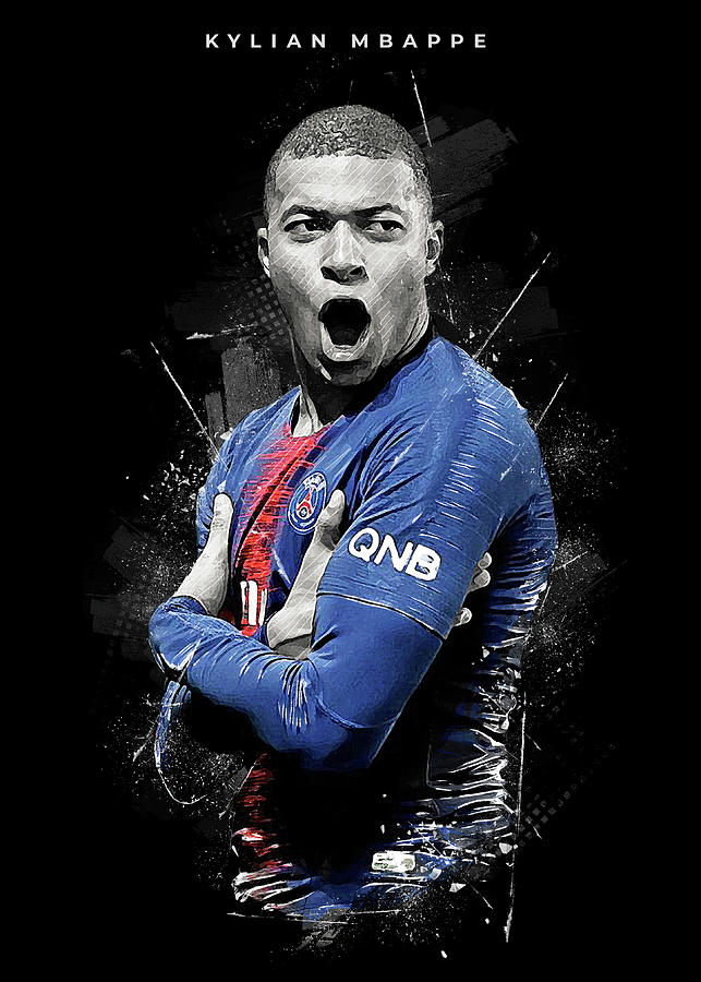 Kylian Mbappe Painting Art Digital Art by Vince Ruz - Pixels