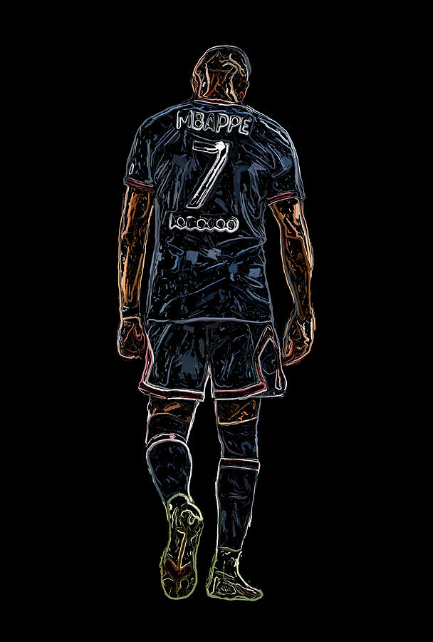 Kylian Mbappe - silhouette Digital Art by Unexpected Object