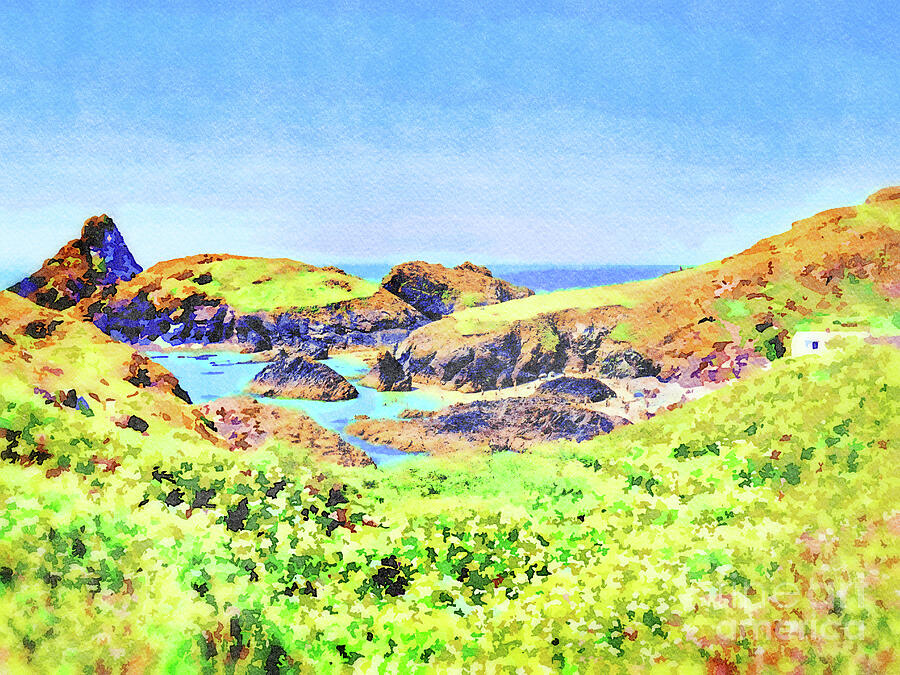 Kynance Cove, Cornwall, UK, Watercolor Photograph by Colin and Linda ...