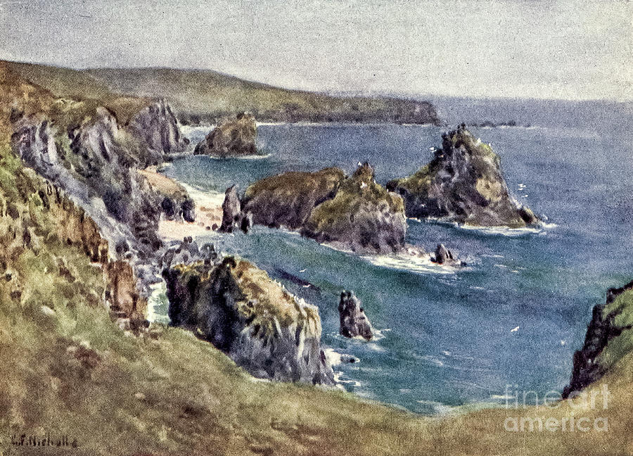 Kynance Cove t1 Drawing by Historic Illustrations - Pixels