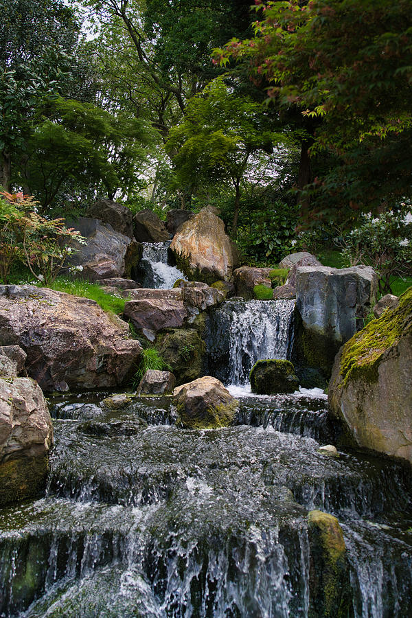 Kyoto Japanese Garden Water Fall in Holland Park Photograph by Raymond Hill