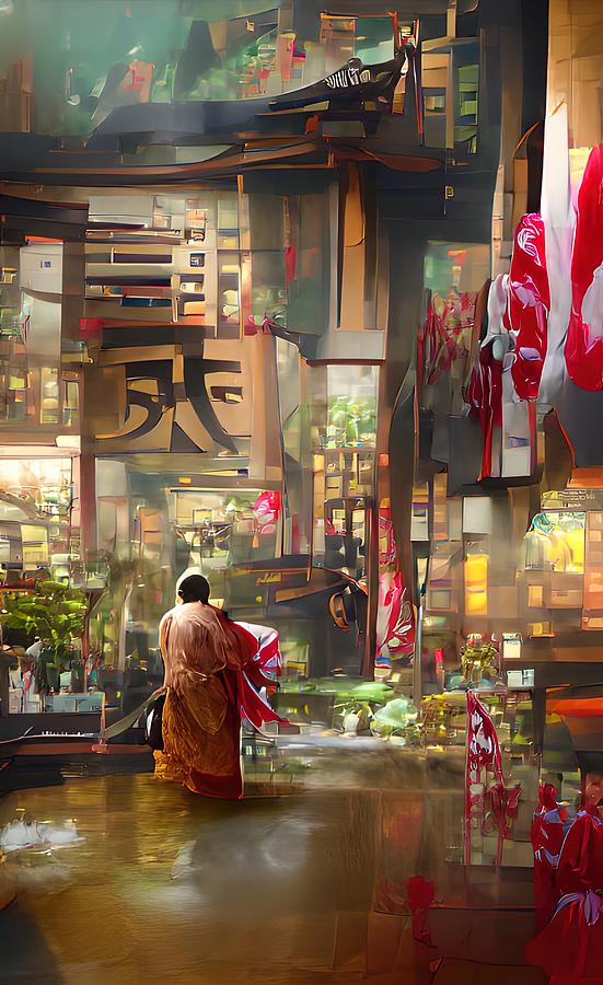 Kyoto Motives Digital Art by Alexander Fedin