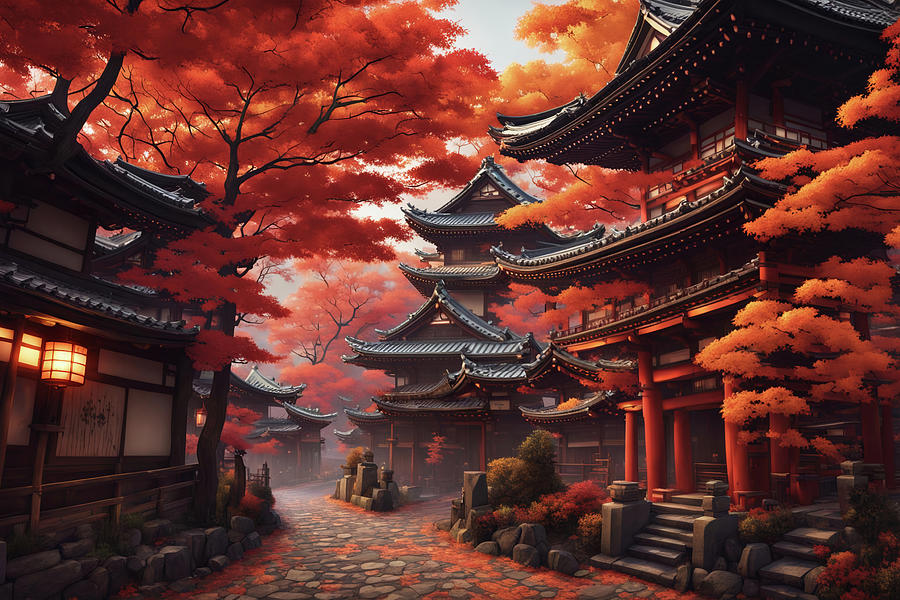 Kyoto no Aki Digital Art by Ero X Sennin - Fine Art America