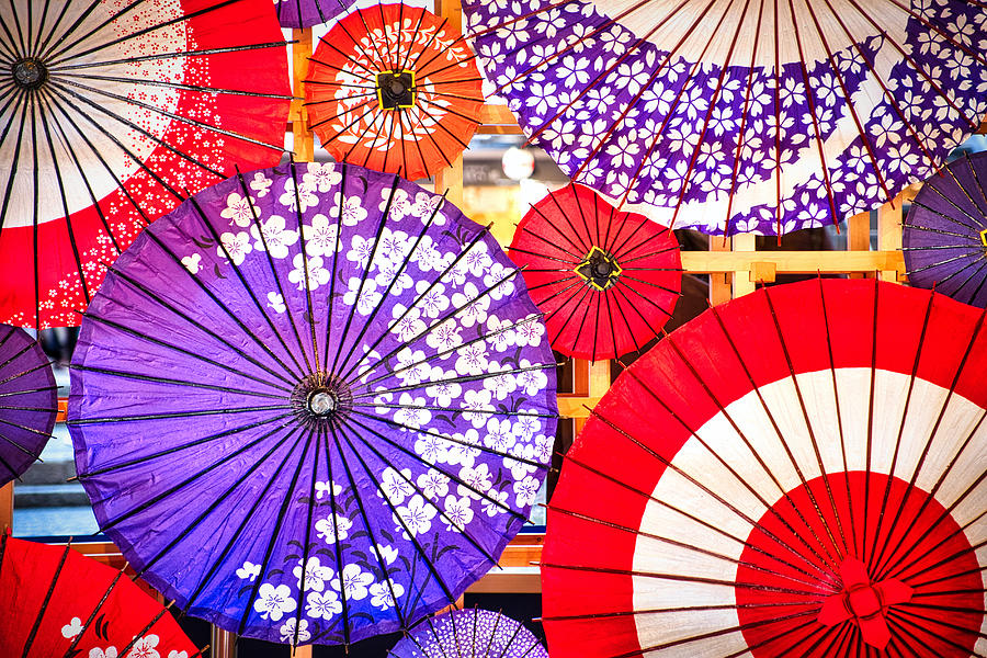 Kyoto Parasol Display - Japan Photograph by Stuart Litoff