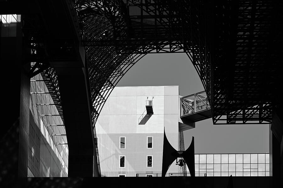 Kyoto Station Shadows and Steel - Architectural Minimalism in Black and White Photograph by Matthias Hauser Kyoto Station Shadows and Steel - Architectural Minimalism in Black and White Photograph by Matthias Hauser