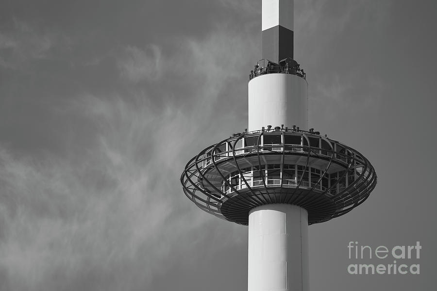Architecture Photograph - Kyoto Tower 05700 BW by Organic Synthesis