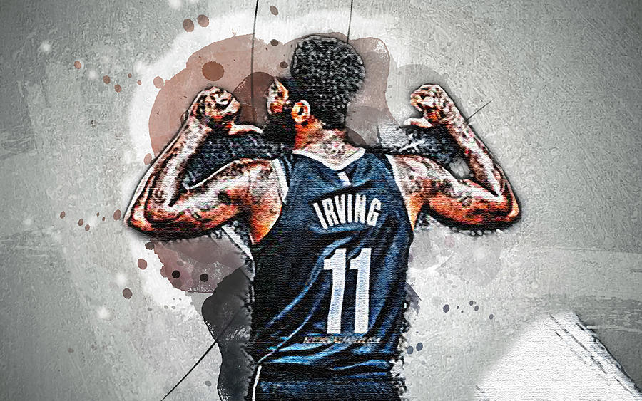 Kyrie Irving Art Back View Brooklyn Nets Nba Basketball Stars Kyrie ...