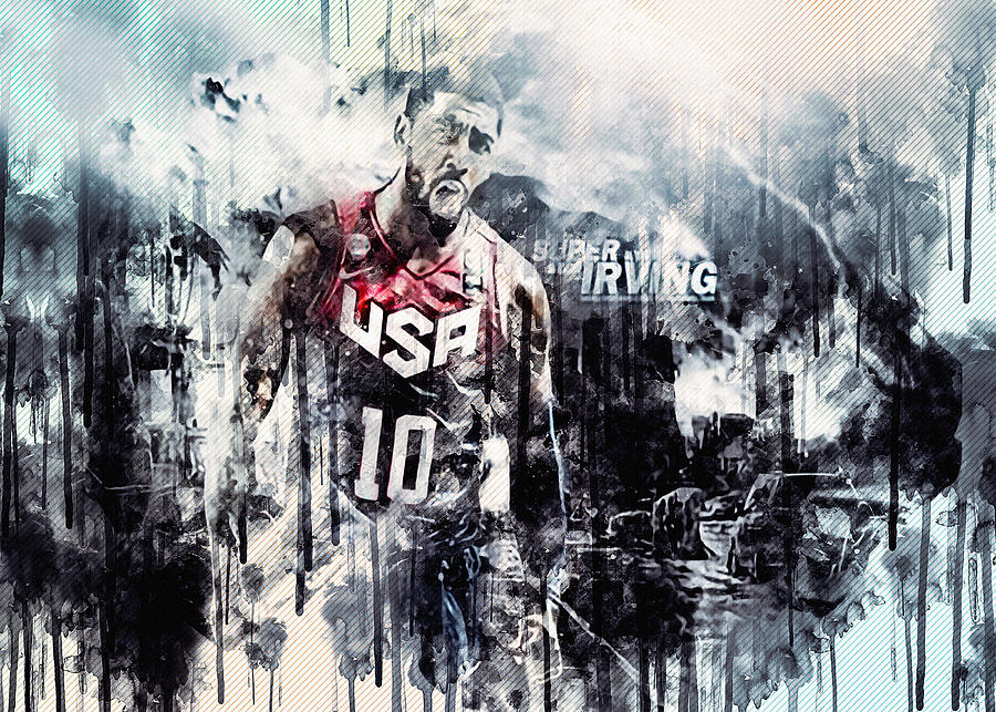 Kyrie Irving Usa Basketball Team Fan Art Basketball Stars Nba Painting ...