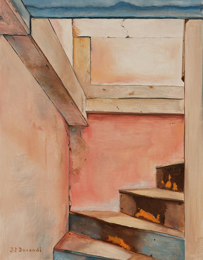 L Escalier Painting by Jean-Pierre Ducondi