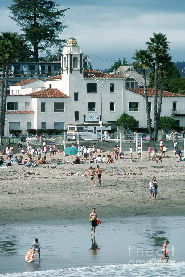 Beach Photograph - La Bahia Apartments,  Beach Boardwalk, Santa Cruz, California 1991 by Monterey County Historical Society