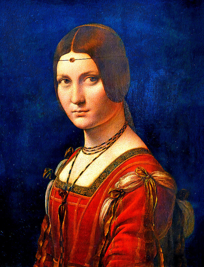 La Belle Ferronniere by Leonardo da Vinci - digital enhancement Digital Art by Nicko Prints