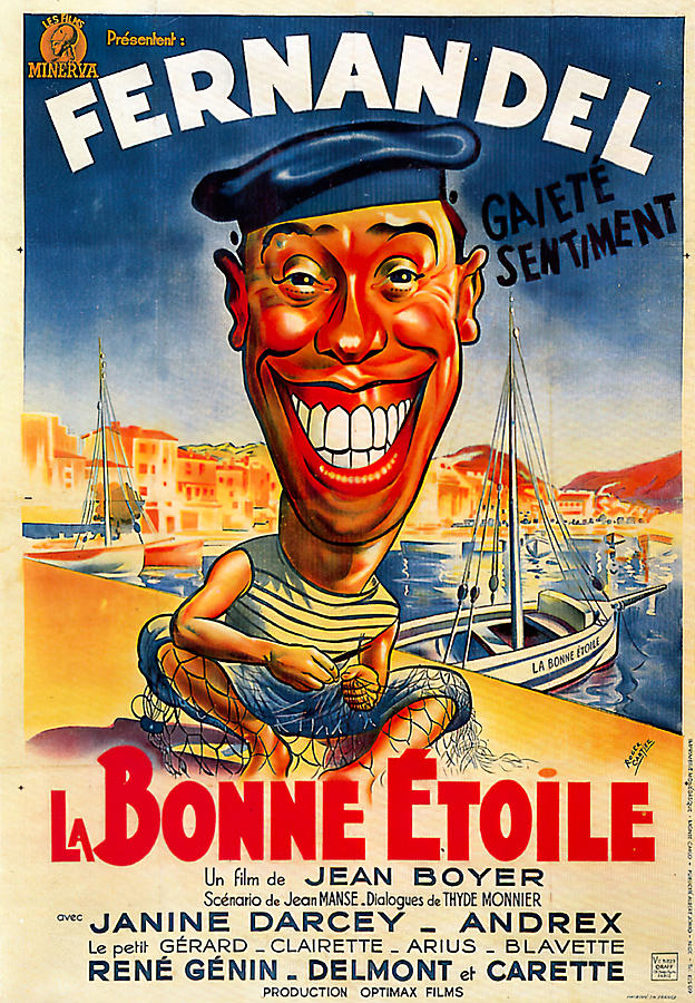 La Bonne Etoile, 1943 Mixed Media by Movie World Posters