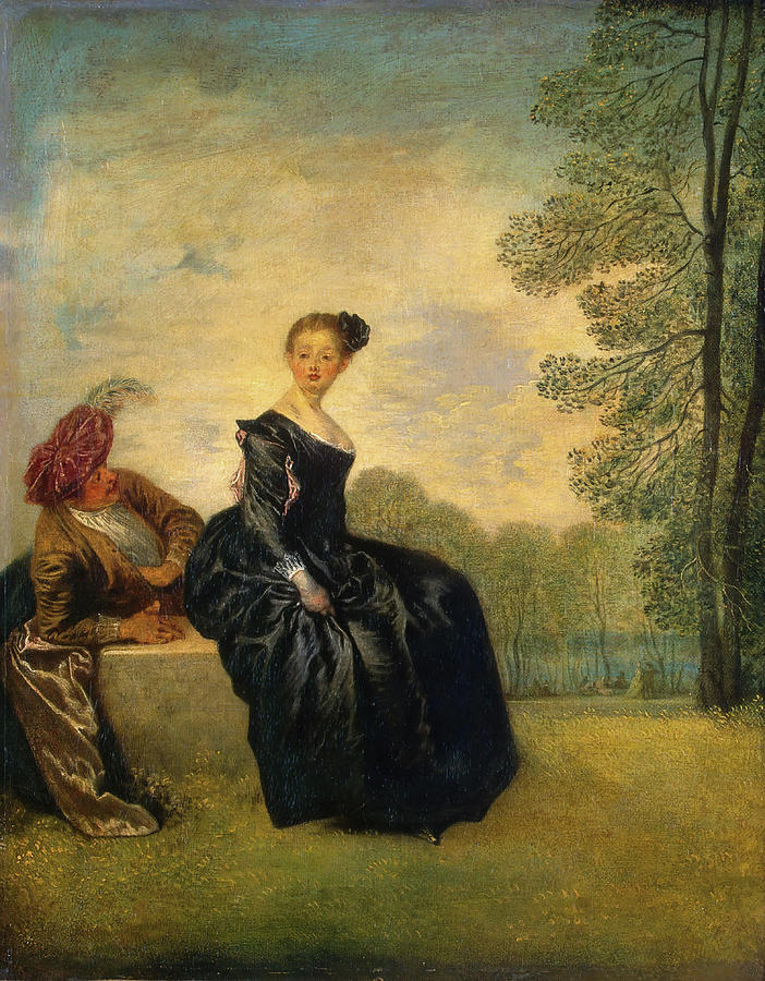 La Boudeuse -The Capricious Girl-. Painting by Jean Antoine Watteau -1684-1721-