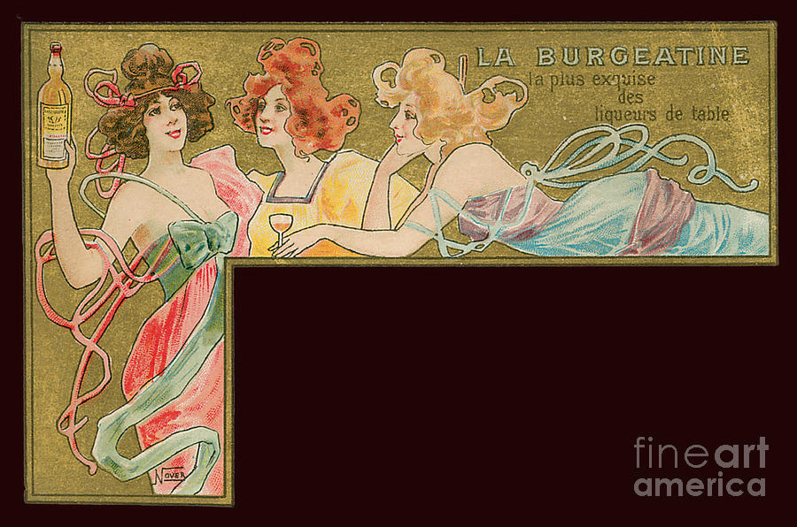 La Burgeatine La Plus Des Liqueurs De Table Advertising Card Painting