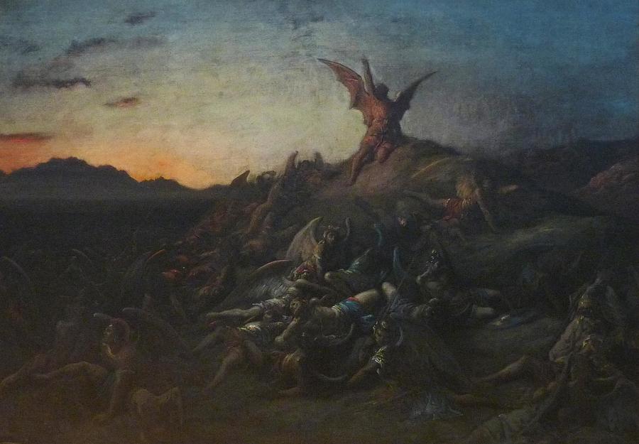 La Chute des anges rebelles Painting by Gustave Dore | Pixels