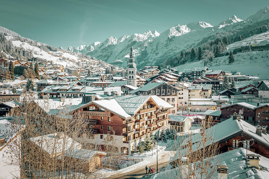 La Clusaz winter sports resort in the French Alps Photograph by Benoit Bruchez