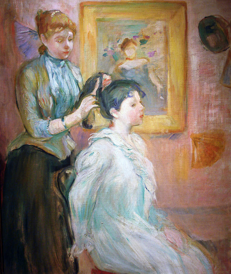 Impressionism Photograph - La Coiffure The Hairstyle by Berthe Morisot 1894 by Berthe morisot