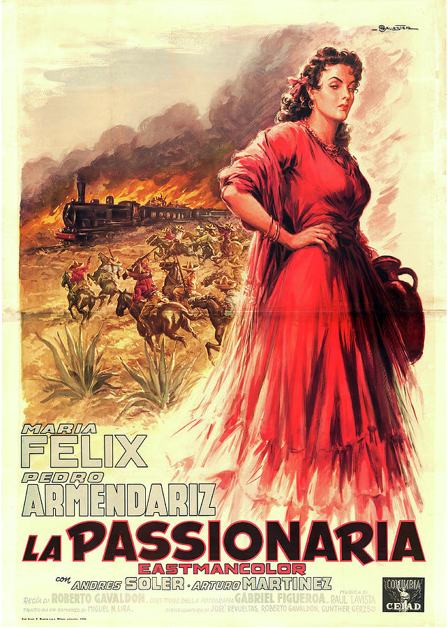 Vintage Mixed Media - La Escondida, 1956 - art by Anselmo Ballester by Movie World Posters