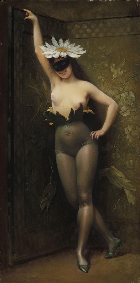 Vintage Painting - La femme aux fleur by Albert Joseph Penot
