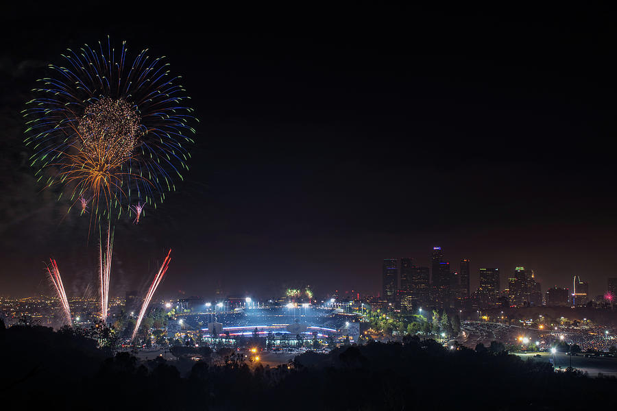 LA Fireworks Photograph by Chris Roth - Pixels