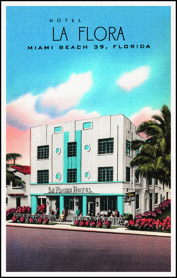 La Flora Miami Beach Florida Retro Vintage Travel  Photograph by Carol Japp