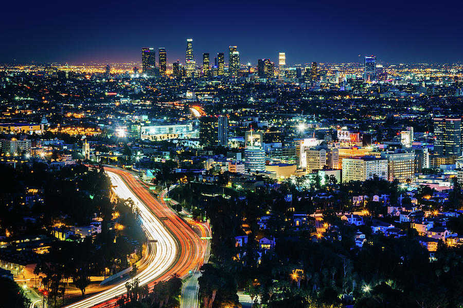 LA from Hollywood Bowl Overlook Photograph by Jon Bilous - Fine Art America