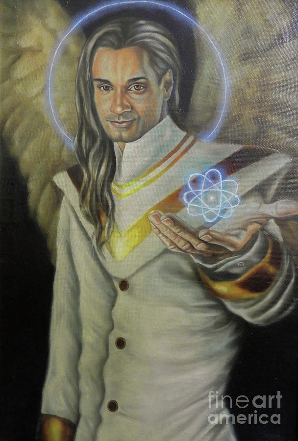 Angel Painting - La Fuerza de mi templo esta en mis manos by Daniel Jimenez