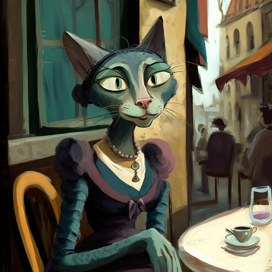 Cat Painting - La Grand Dame  by My Head Cinema