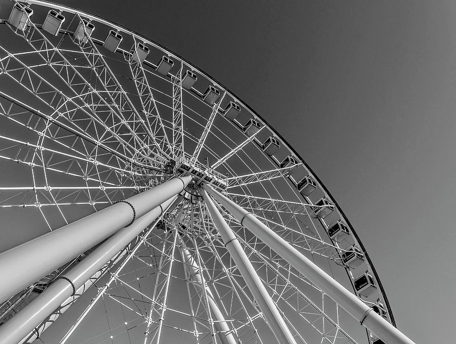 La Grande Roue de Montreal Ferris Wheel in Black and White Photograph ...