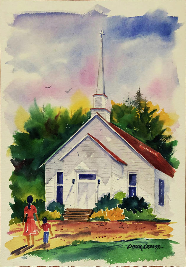 La Guardo Cumberland Presbyterian Church Painting by Chuck Creasy