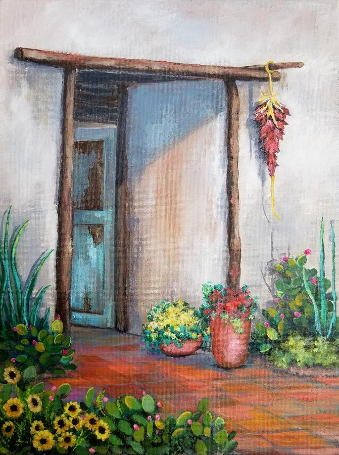 Hacienda Welcome Painting by Roseanne Schellenberger