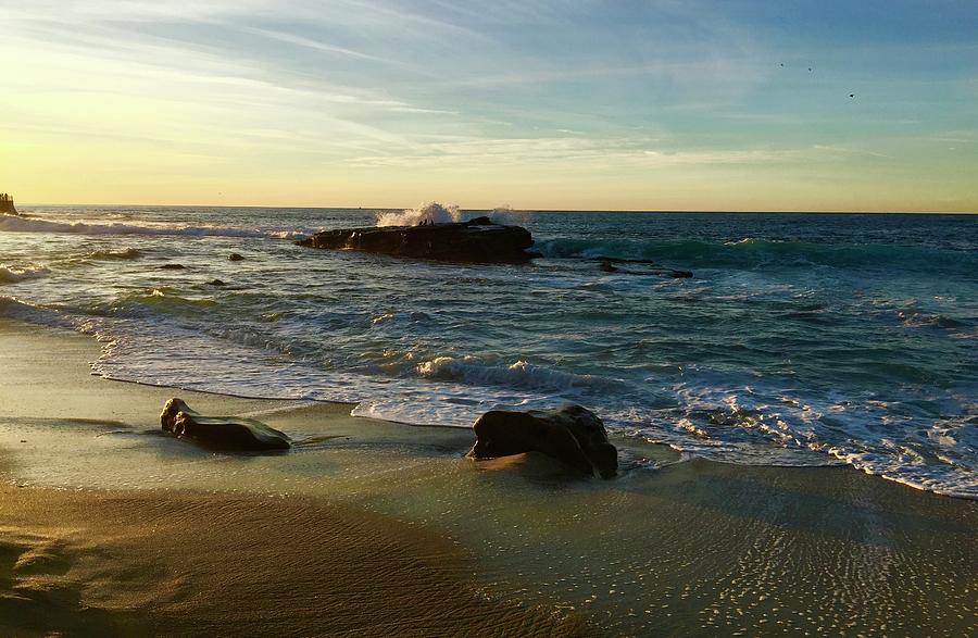 Fierce Tidal Waves@Shell beach, San Diego Photograph by Bnte Creations