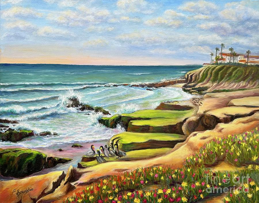 San Diego Painting - La Jolla Coast by Ella Boughton