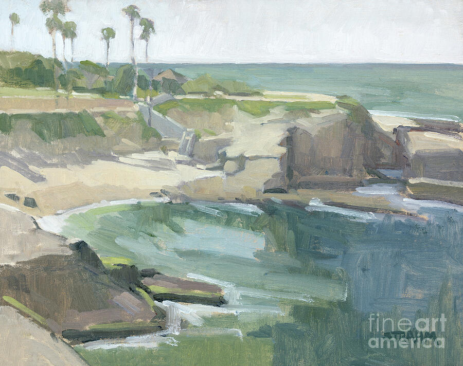 San Diego Painting - La Jolla Cove Calm - La Jolla, San Diego, California by Paul Strahm