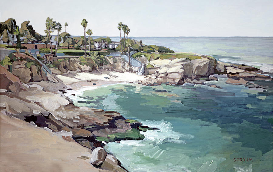 La Jolla Cove - San Diego California Painting by Paul Strahm