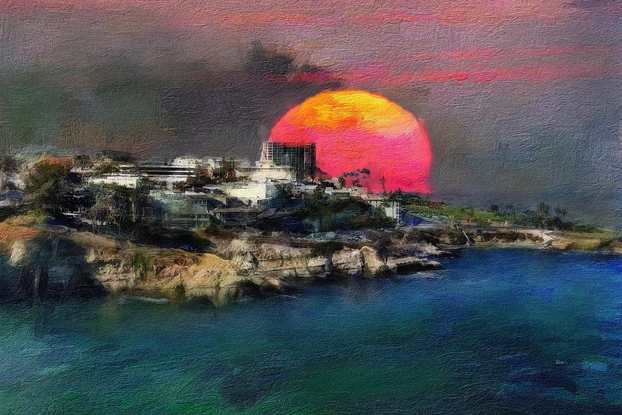 La Jolla Cove Sunset Digital Art by Russ Harris