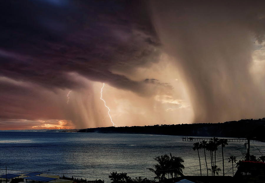 La Jolla Lightning and Rain Clouds Photograph by Russ Harris