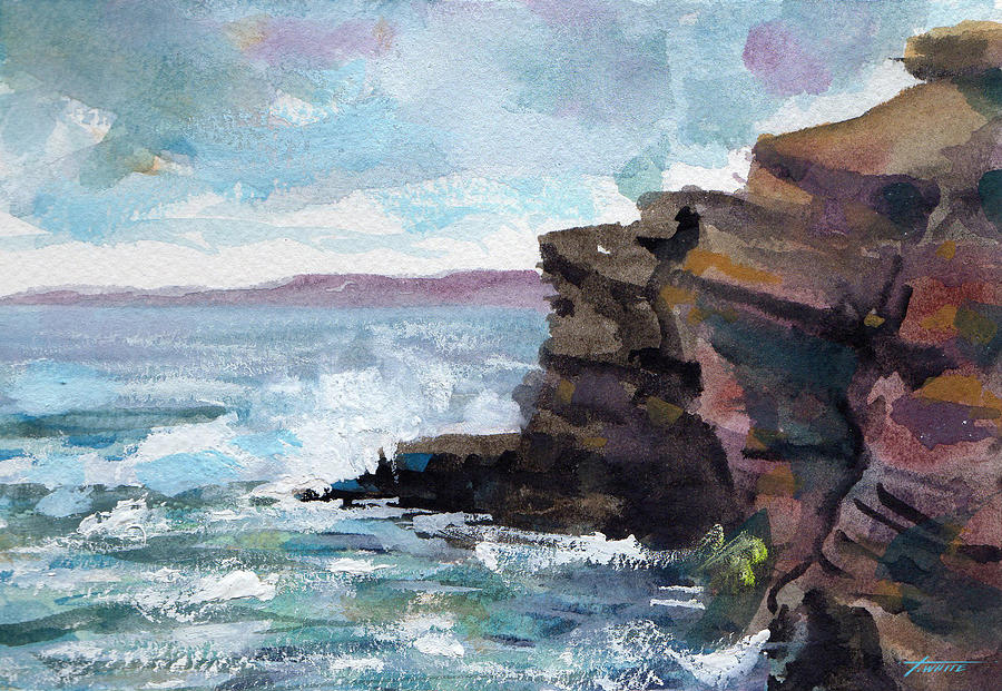 La Jolla Rocks Toward Blacks Beach Painting by Todd White - Fine Art ...