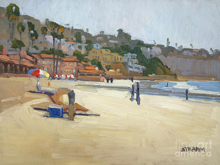 La Jolla Shores Beach - La Jolla, San Diego, California Painting by Paul Strahm