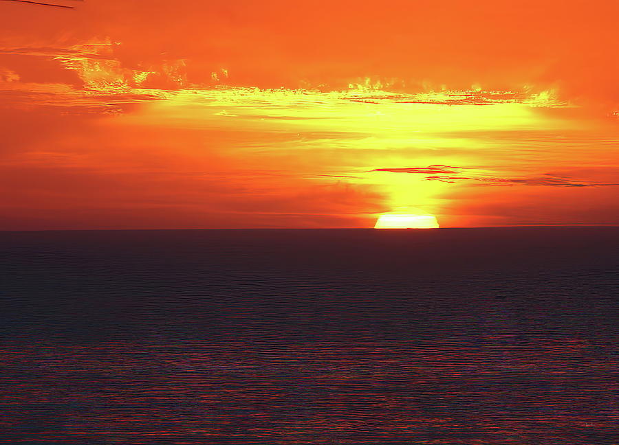 La Jolla Sunset - Orange Skies Photograph
