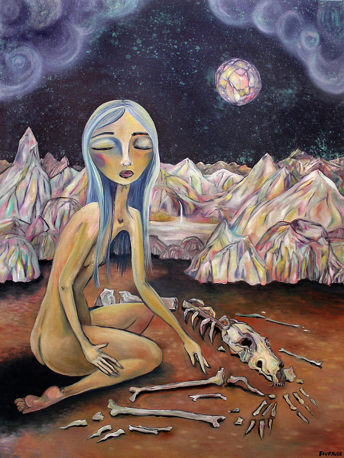 Abstract Painting - La Loba, The Bone Collector by Jenna Fournier