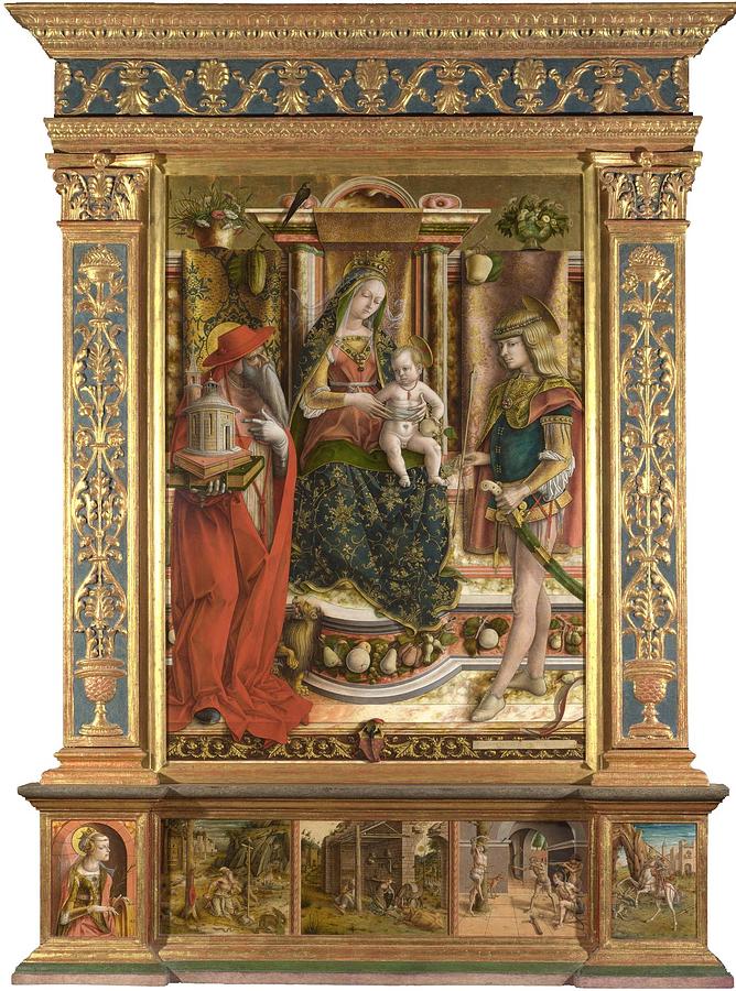 Madonna Painting - La Madonna della Rondine  The Madonna of the Swallow   by Carlo Crivelli