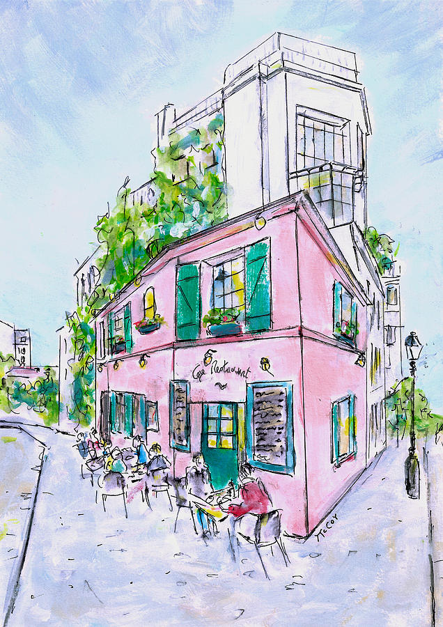 La Maison Rose, Montmartre Paris Painting by K McCoy
