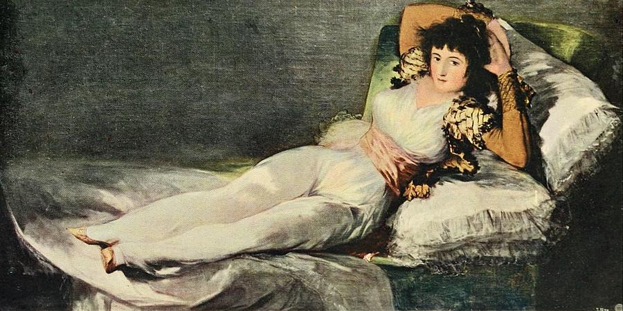 Portrait Painting - La Maja Clothed by Francisco Goya