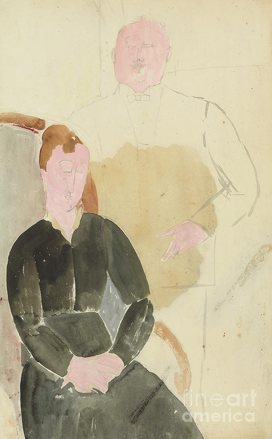 La Menage, 1915  Painting by Amedeo Modigliani