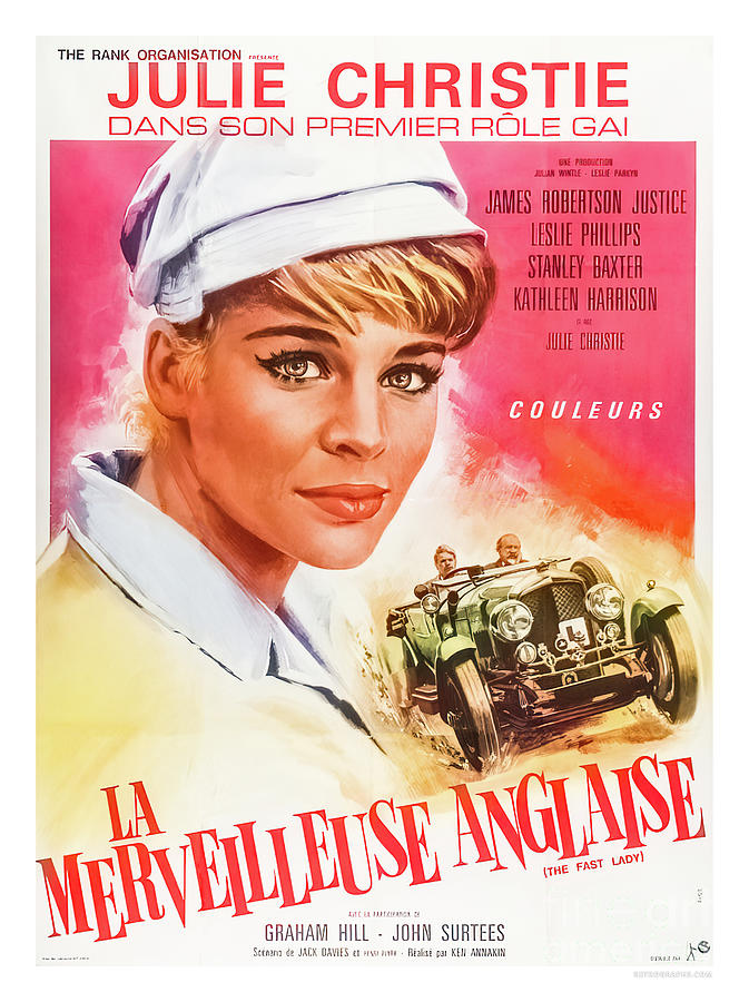 Vintage Mixed Media - La Merveilleuse Anglaise 1960s movie poster Julie Christie by Retrographs