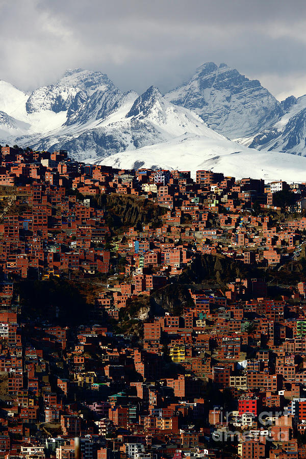 City Photograph - La Paz a city in the mountains Bolivia by James Brunker